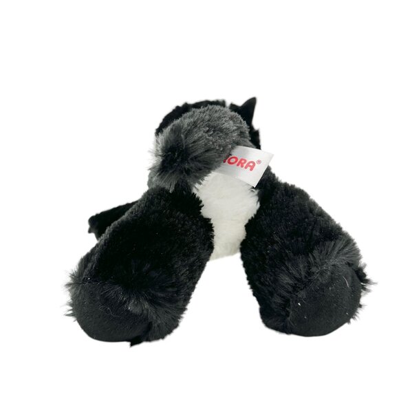 Aurora Black and White Cat Plush Stuffed Animal Toy Poly Fibers Plastic Pellets - Picture 3 of 7